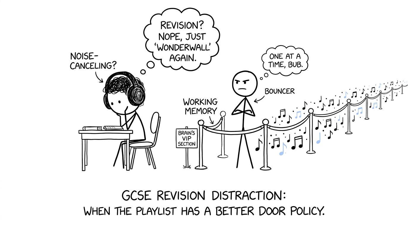 A student discovers that songs and algebra are competing for space in working memory