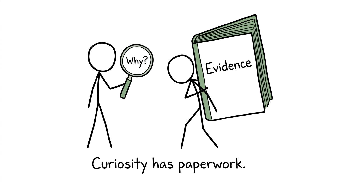 A curious student discovers that evidence comes with paperwork