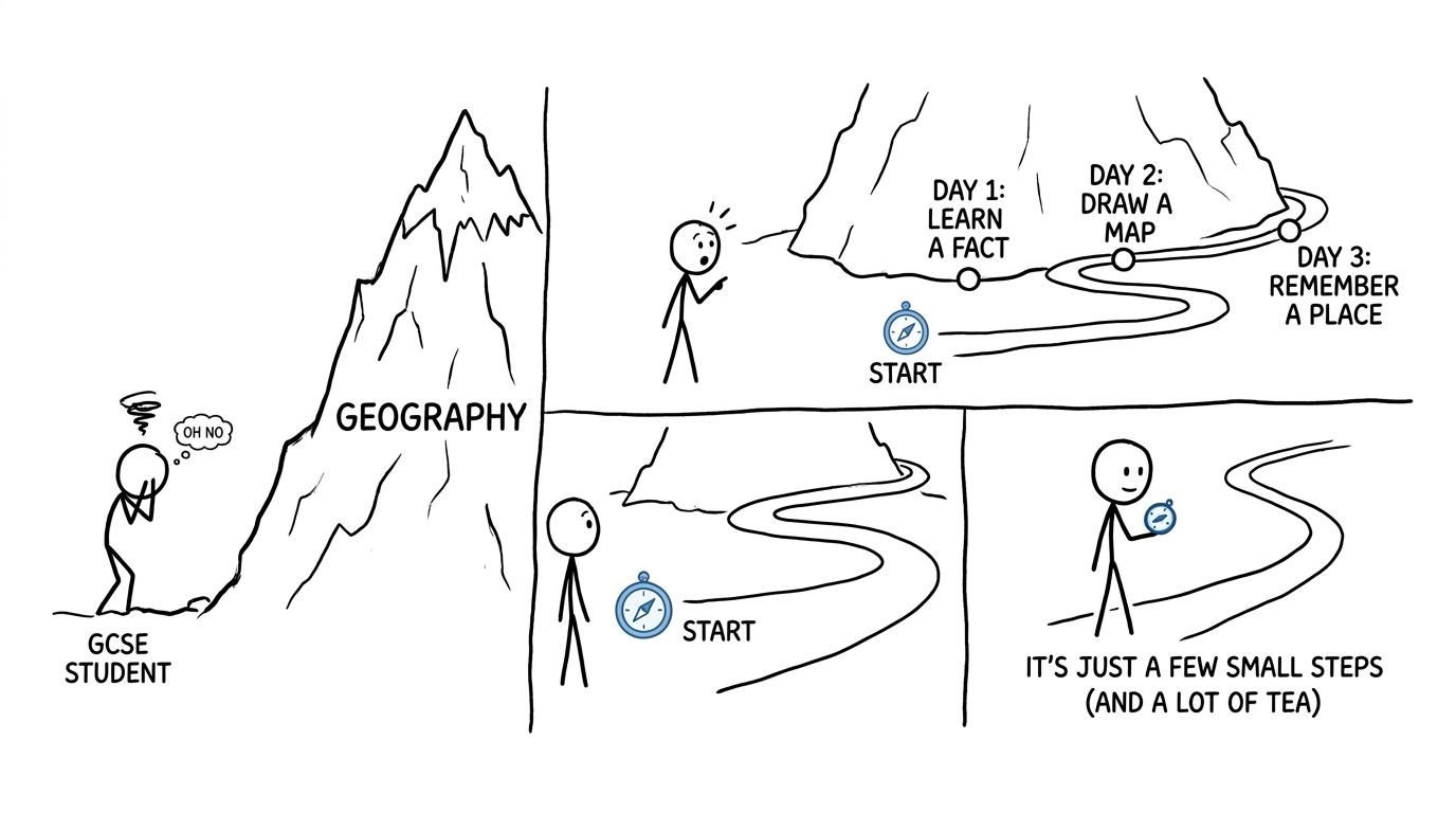 A calm three-step route around the GCSE Geography mountain