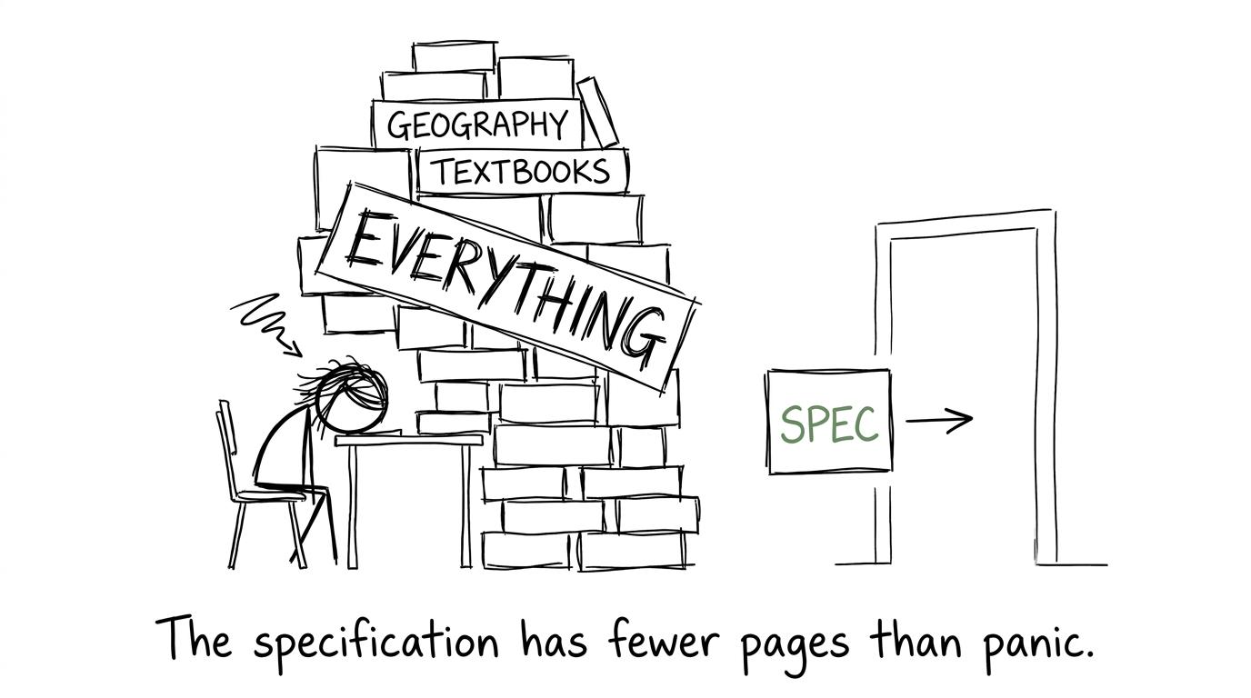 A student discovers that the specification is smaller than panic