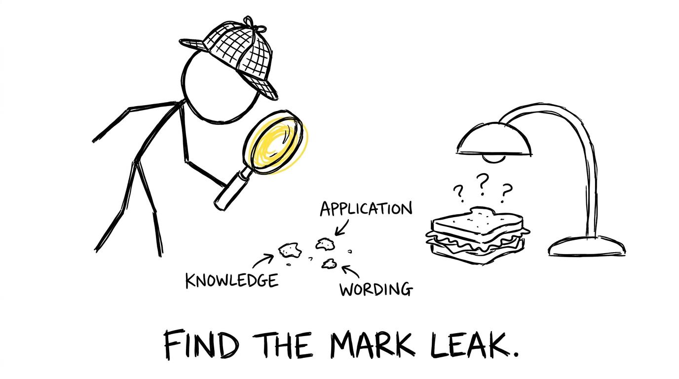 A revision detective searching for the source of lost marks