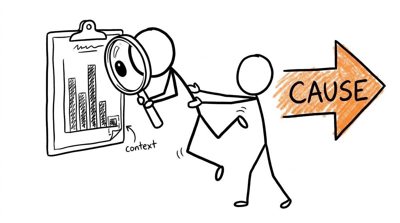 A student investigates context before leaping from a chart to a claim about cause