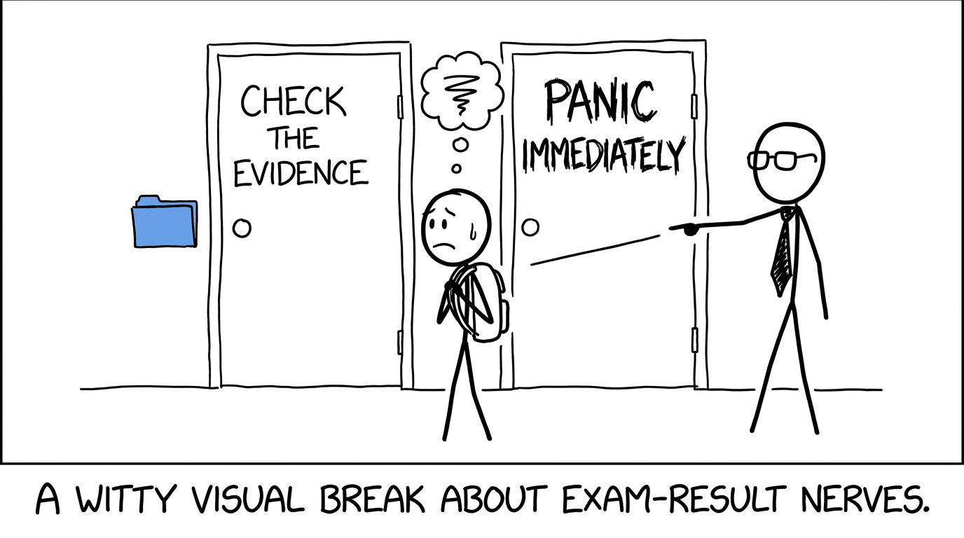 A student choosing evidence instead of panic on results day