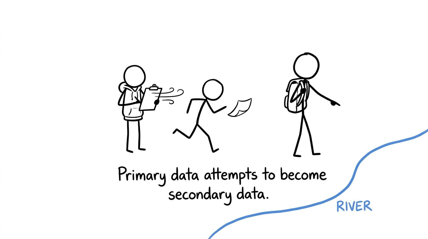 Students attempt to keep fieldwork data under control