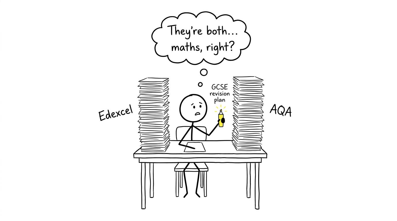 Student facing Edexcel vs AQA paper stacks