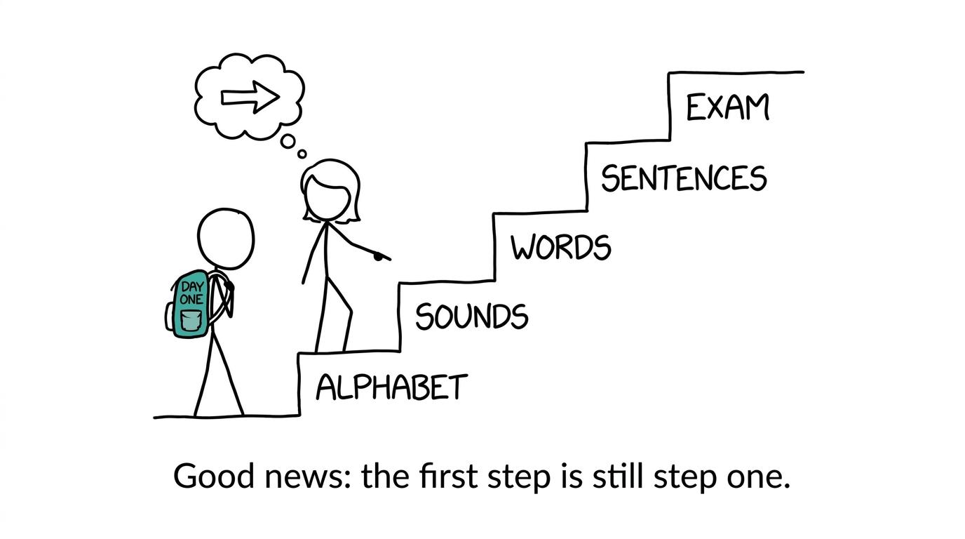 A beginner approaching the first steps of learning Arabic