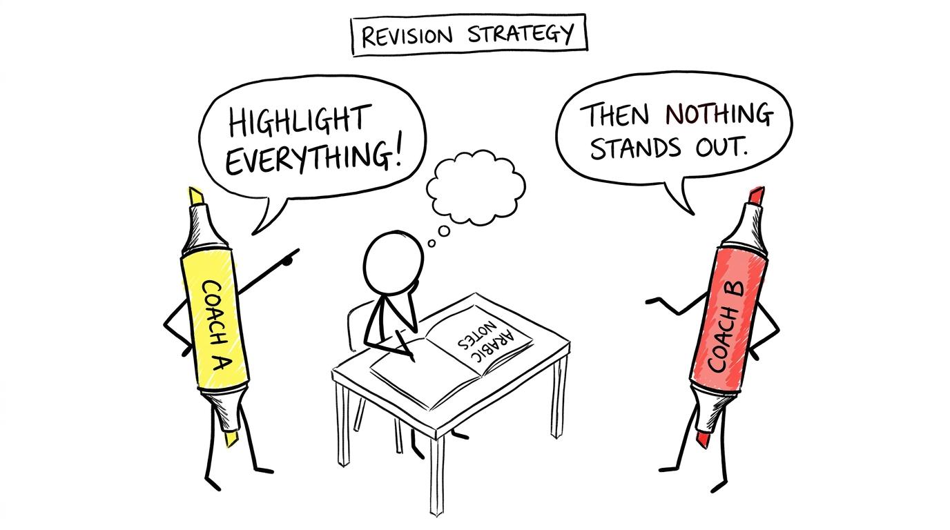 Two highlighters debate whether highlighting everything helps