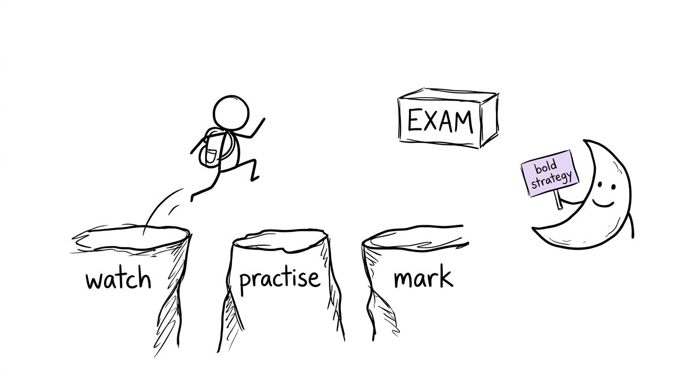 A student attempts to jump from watching directly into the exam