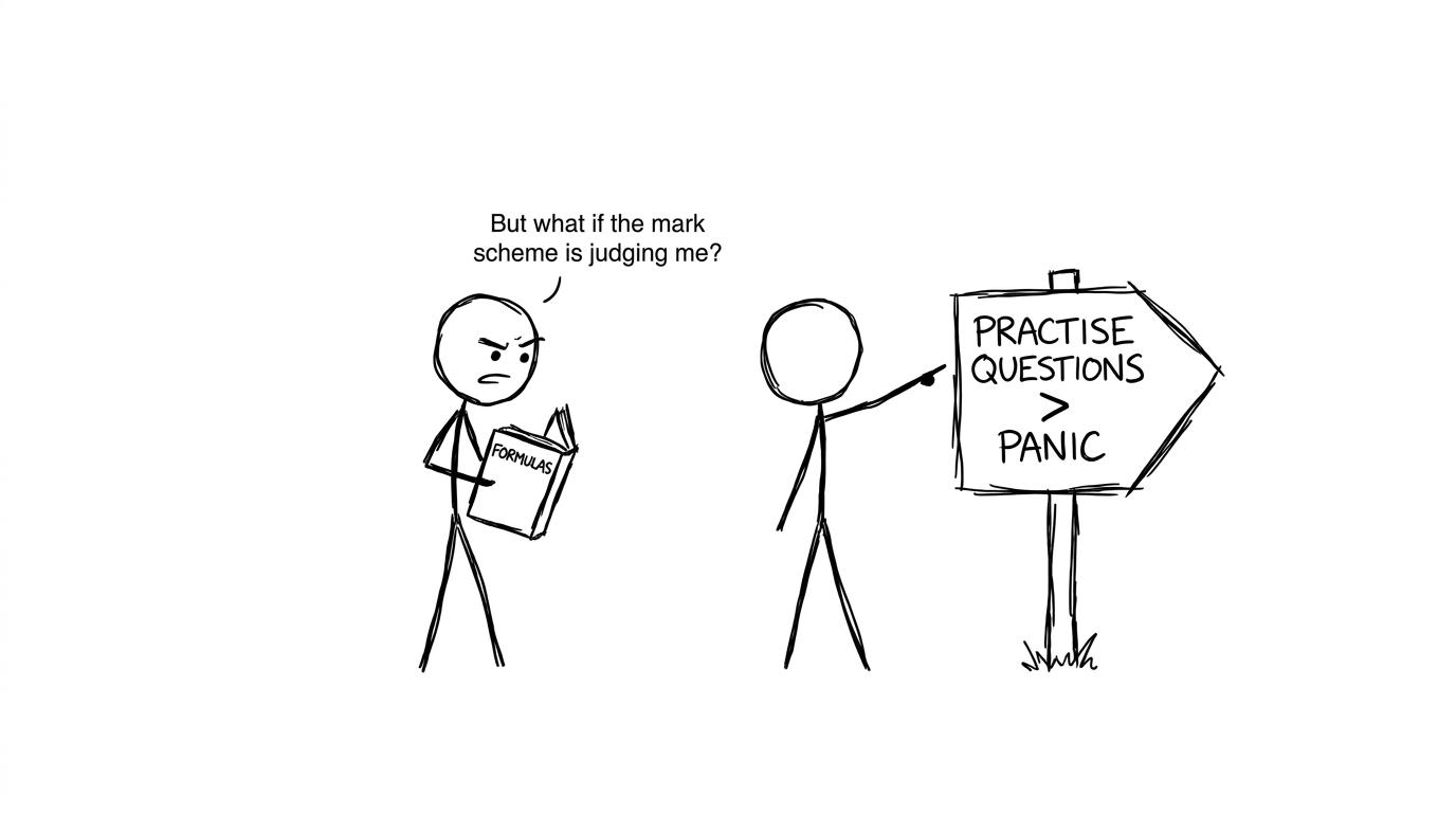 Practise questions beat panic comic