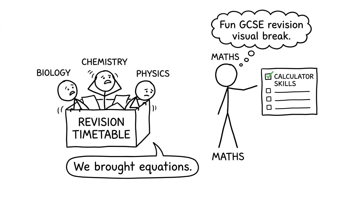 Biology, Chemistry and Physics arrive with equations for the revision timetable