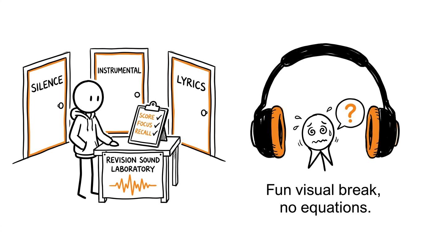 A student conducting a tiny experiment on silence, instrumentals and lyrics