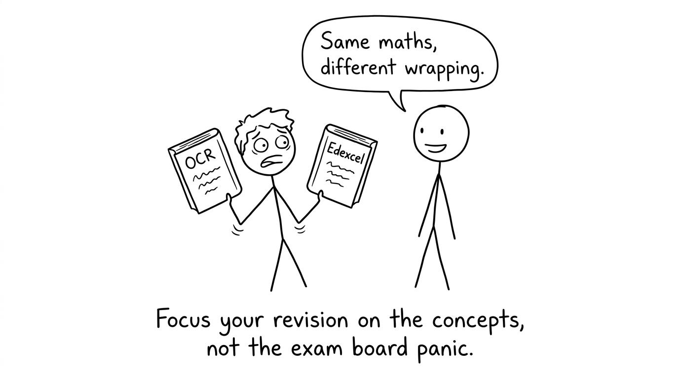 Two textbooks labelled OCR and Edexcel