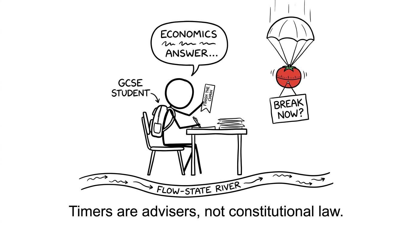 A timer discovers that an Economics argument cannot always stop on command