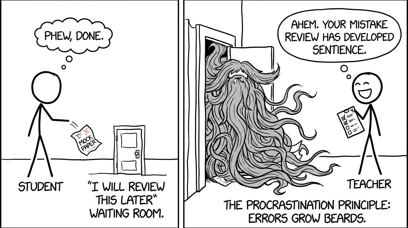 A mock paper growing a beard while waiting to be reviewed