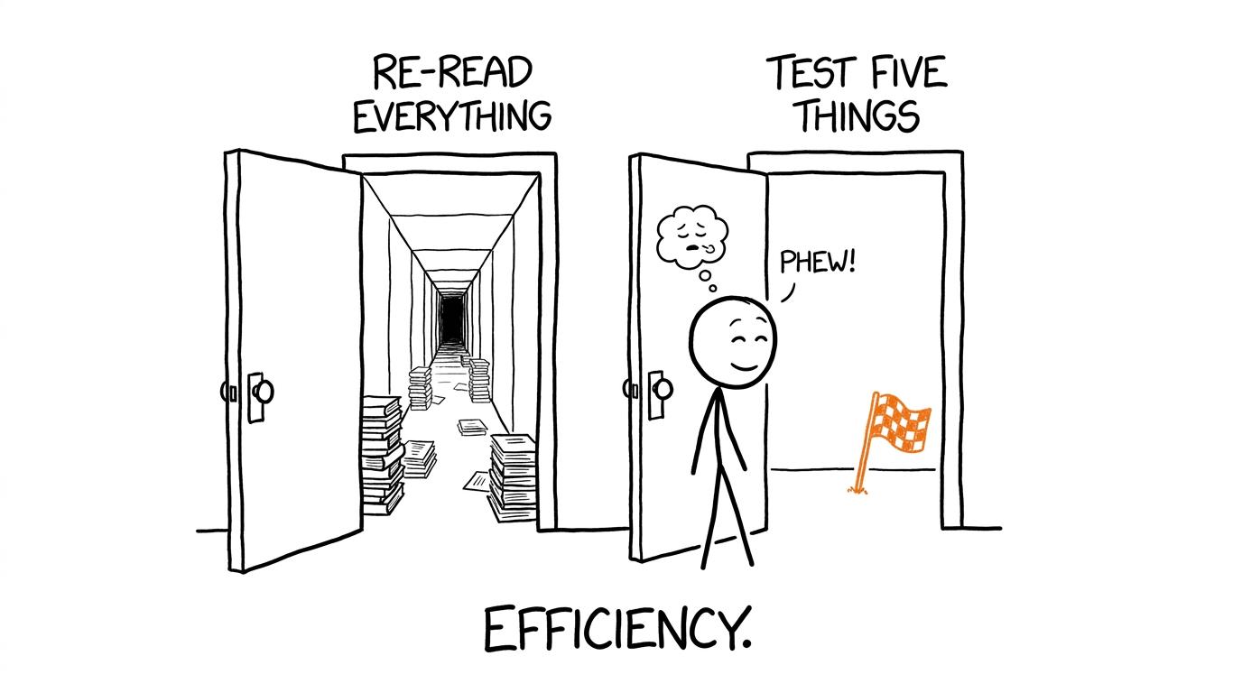 A short self-test offers a quicker route than an endless rereading corridor
