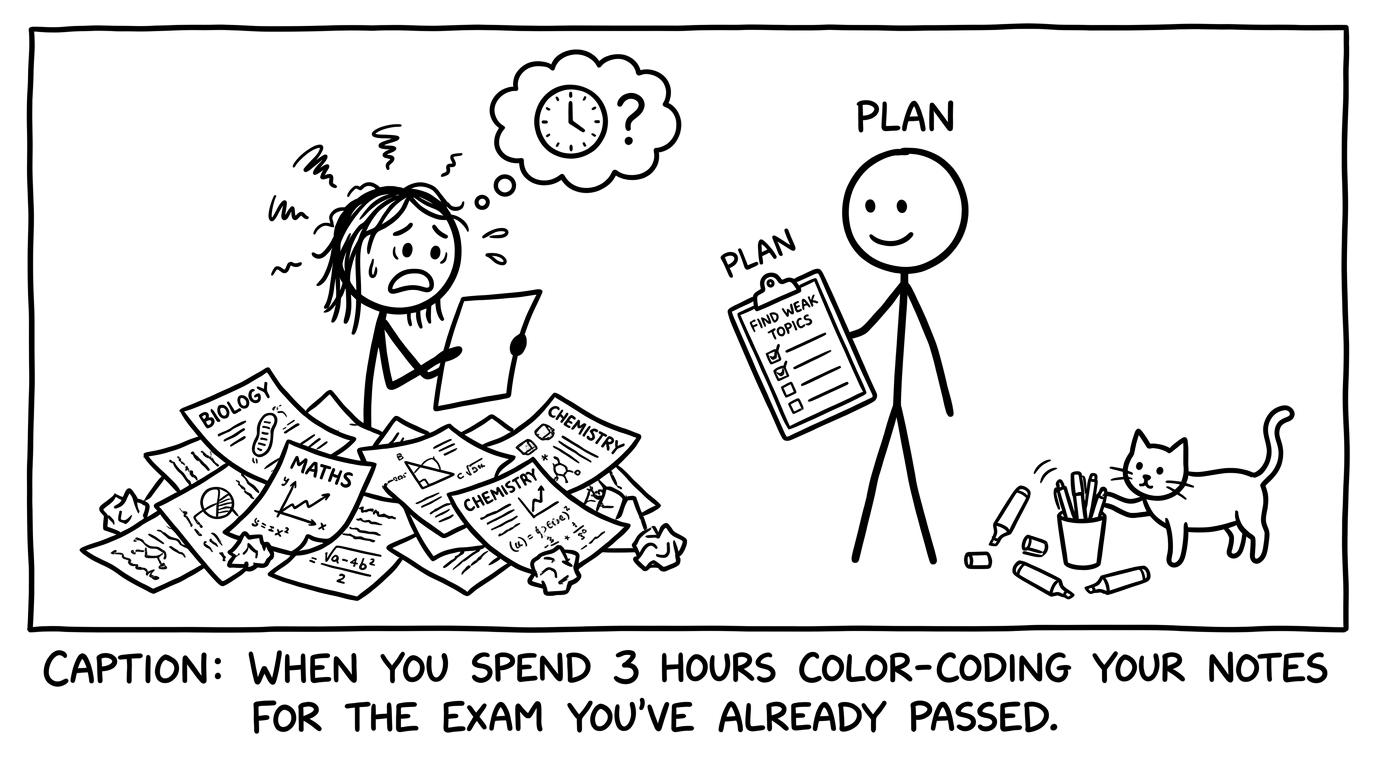 A student revises the wrong subject again