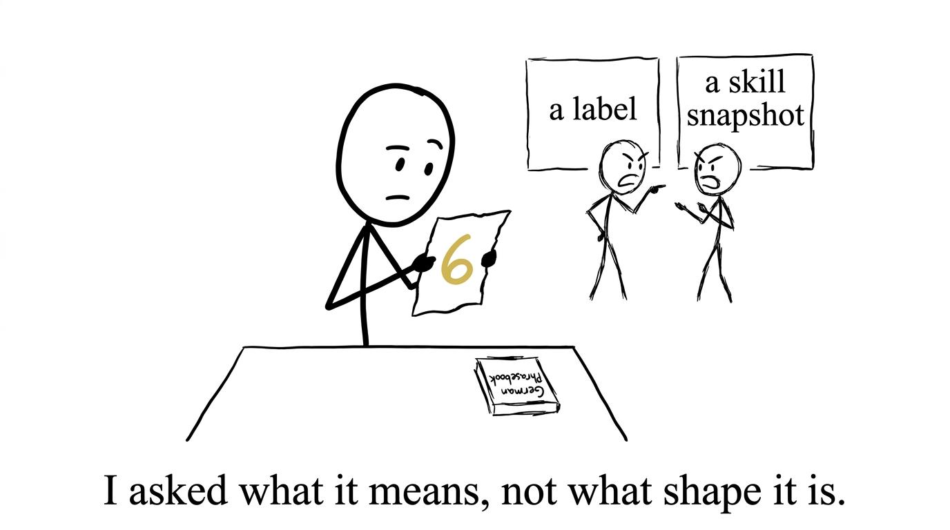 A student asks what a grade 6 really means