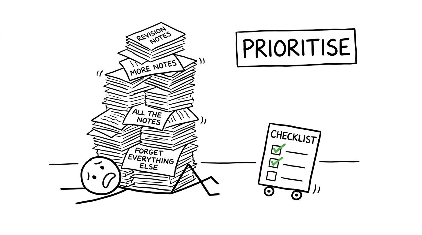 A tiny checklist overtaking a mountain of revision notes