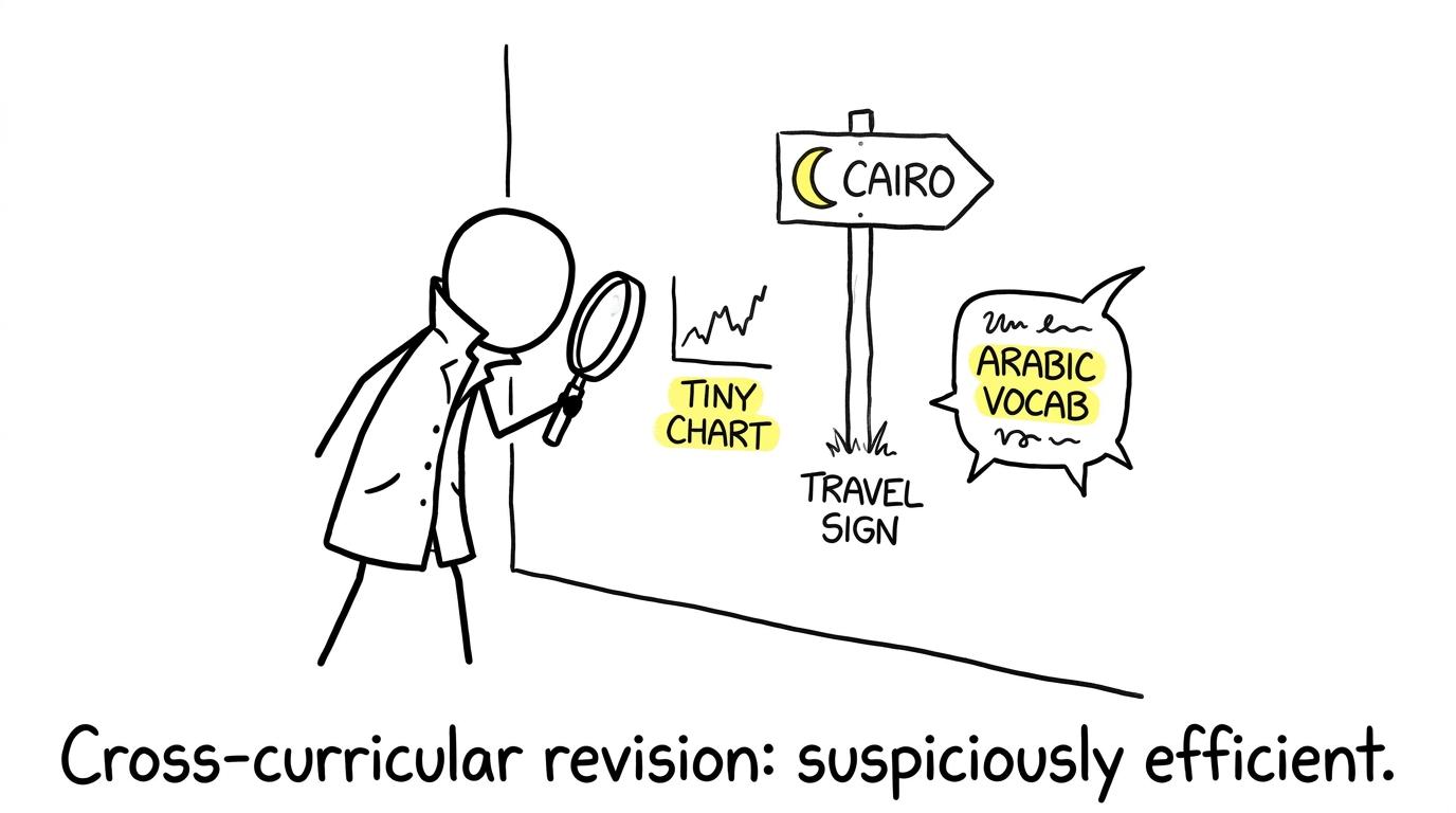 A student detective investigates cross-curricular revision clues
