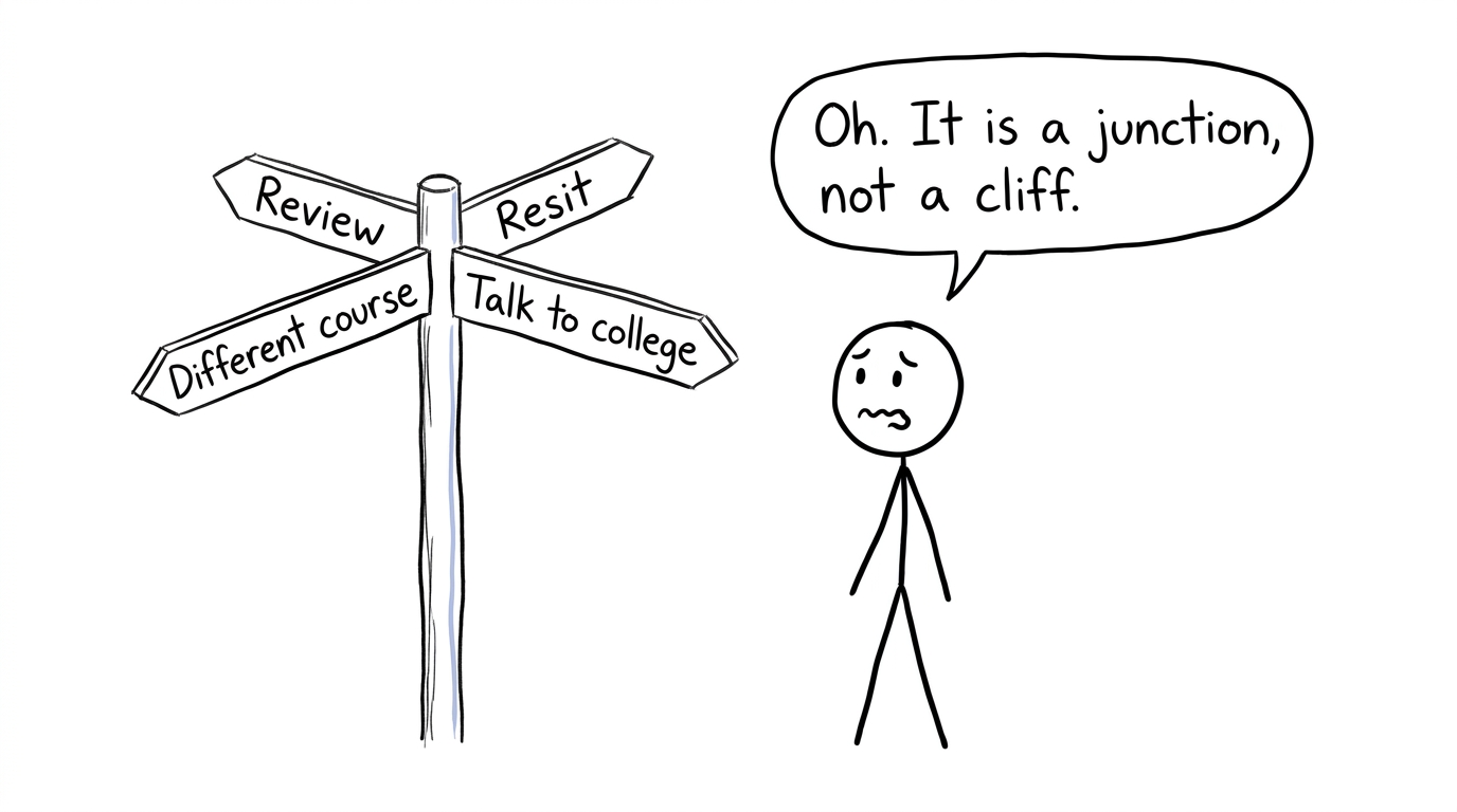 A student discovers that disappointing results are a junction rather than a cliff
