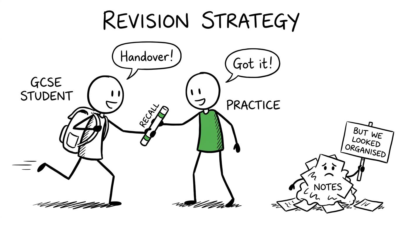 Recall and practice run the revision relay while beautiful untouched notes watch