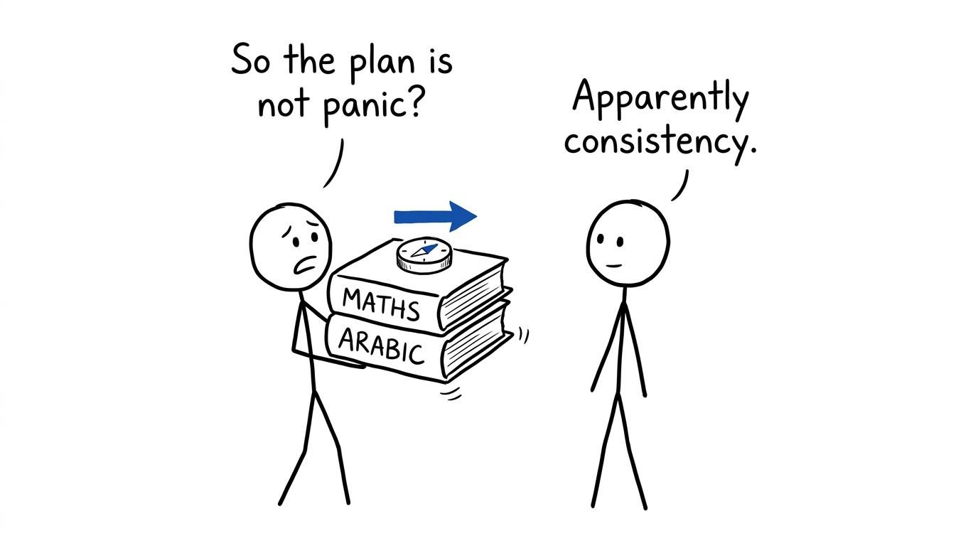 A student discovers that a calm revision routine is more useful than balancing everything at once