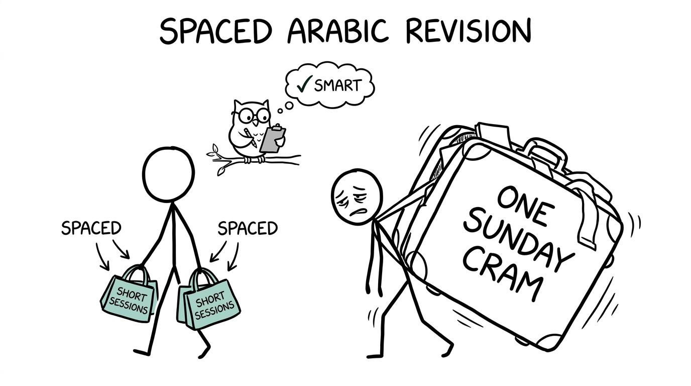 A student compares one enormous revision cram with several manageable sessions