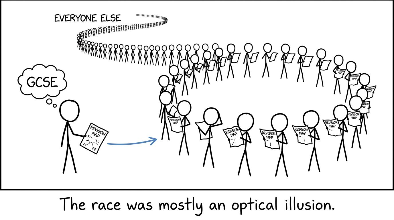 A revision race that turns out to be an optical illusion