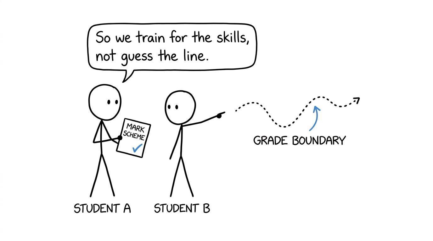 Students learning not to guess a moving grade boundary