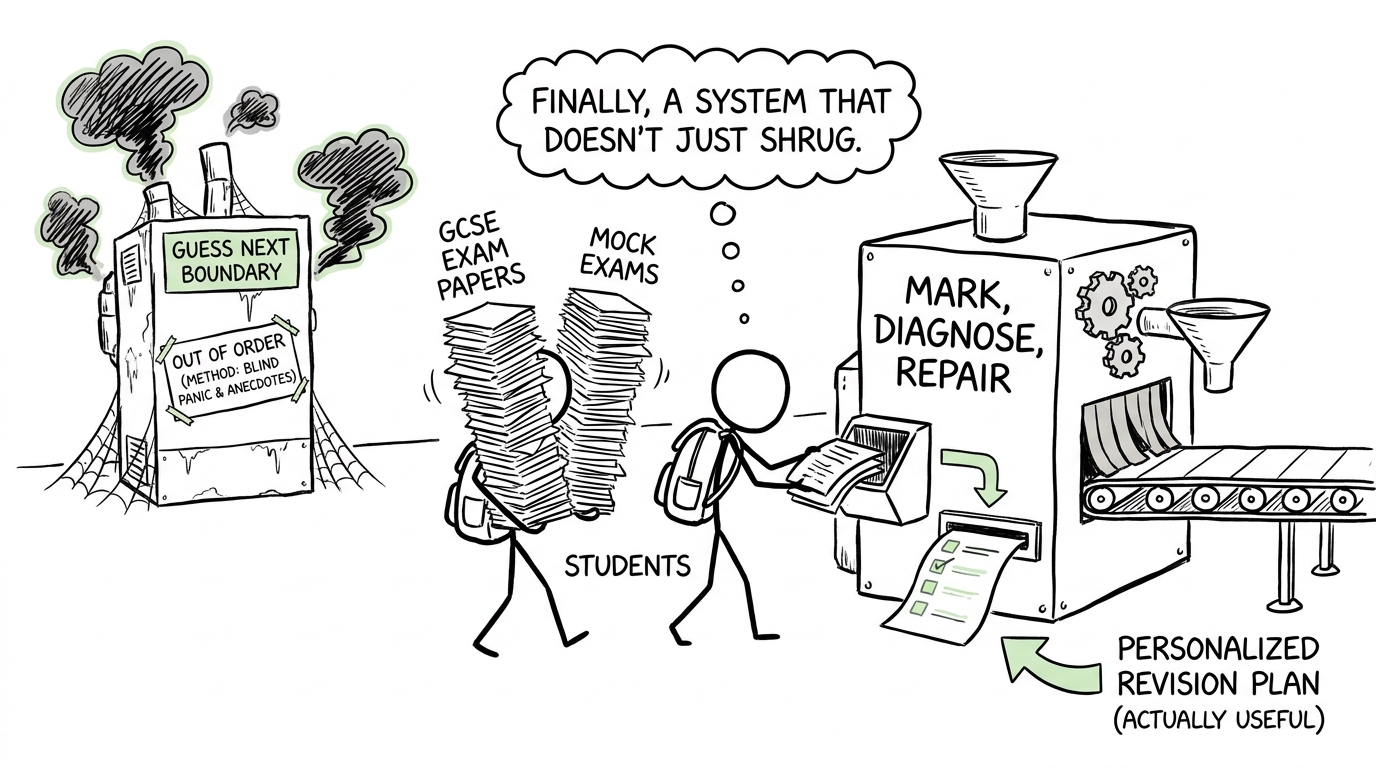 Students choose a mark and repair revision machine instead of guessing boundaries