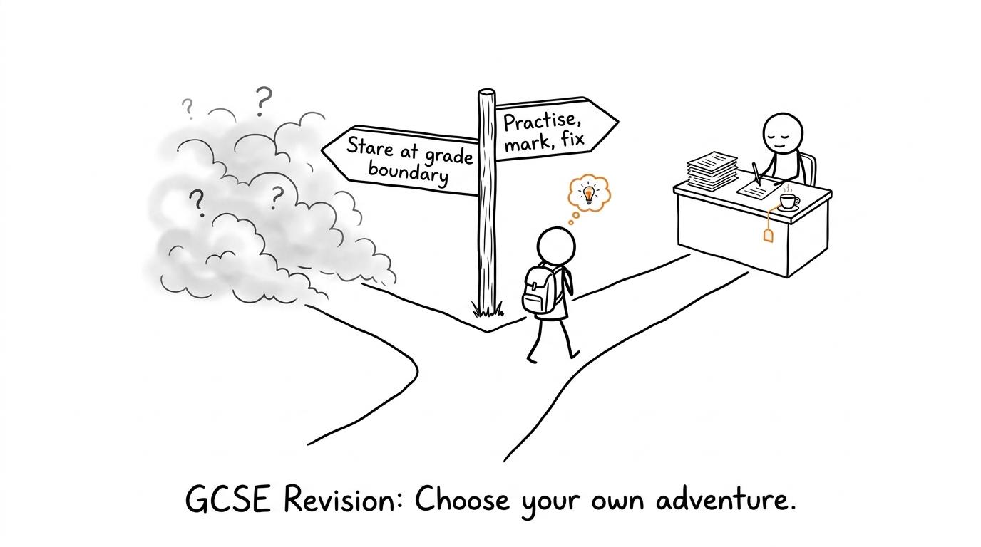 A student chooses useful practice instead of staring into the fog of a grade boundary