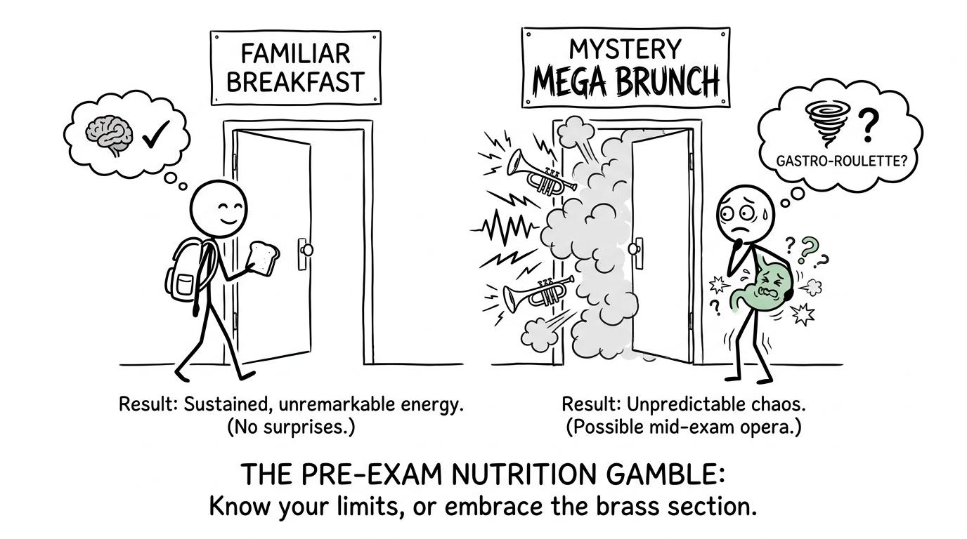 A familiar breakfast door looks calmer than the mystery mega brunch