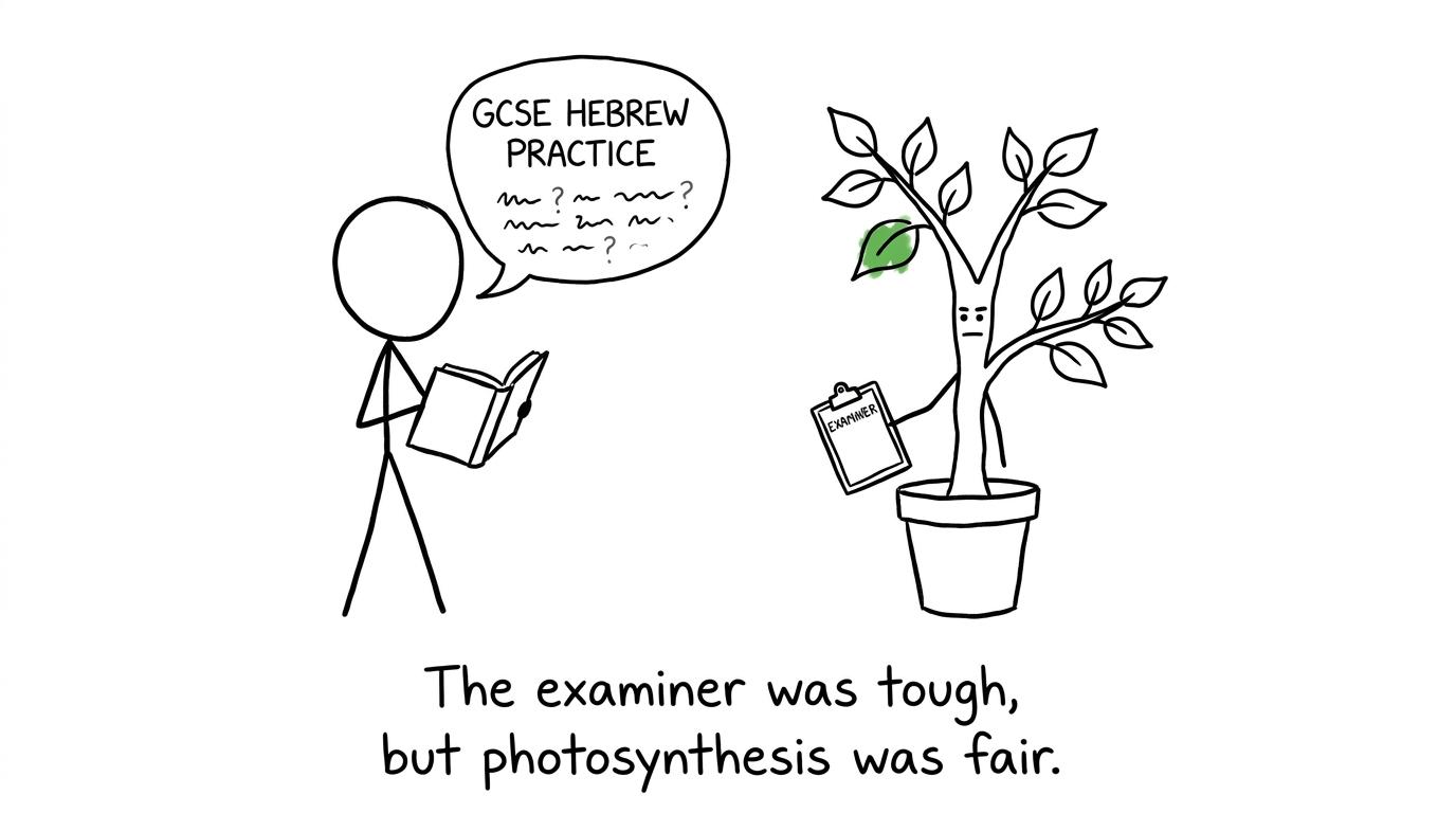 A GCSE student practises speaking with a remarkably strict houseplant
