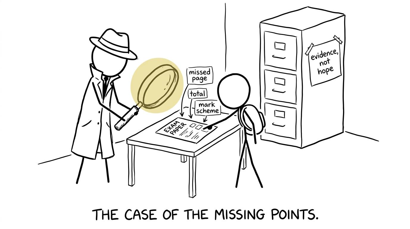 An exam-script detective looking for evidence rather than hope