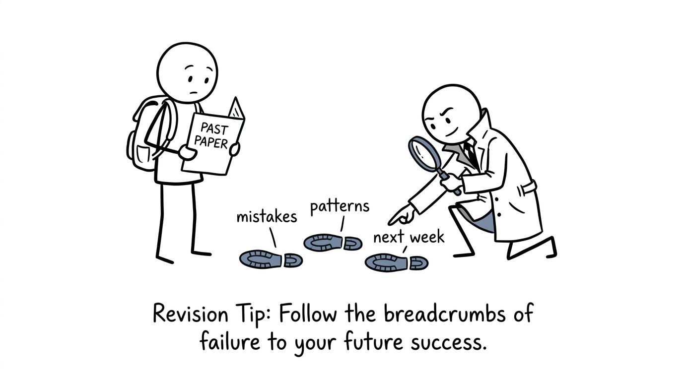 A revision detective follows mistakes towards next week's plan