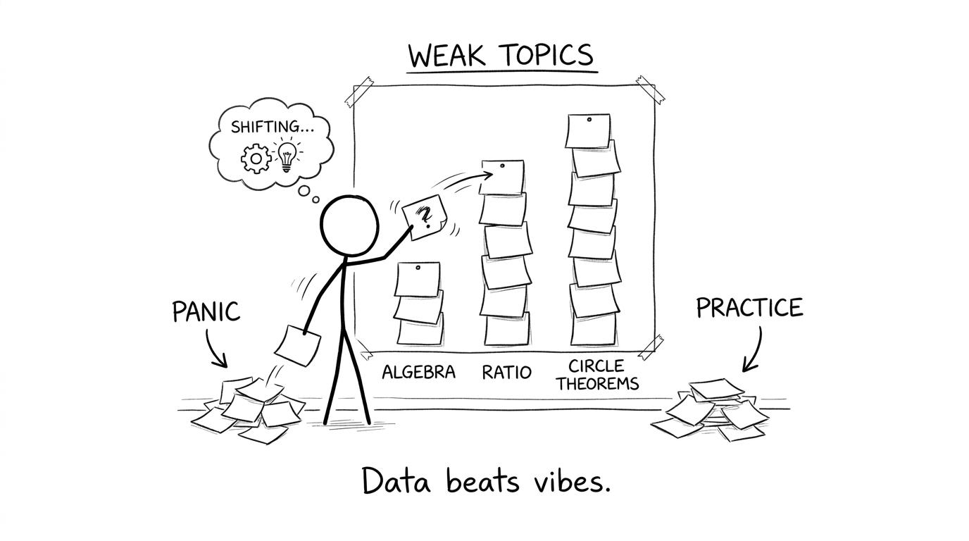 Sticky notes ranking weak topics