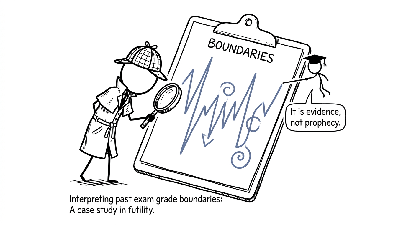 A student detective treating a grade-boundary chart as evidence rather than prophecy