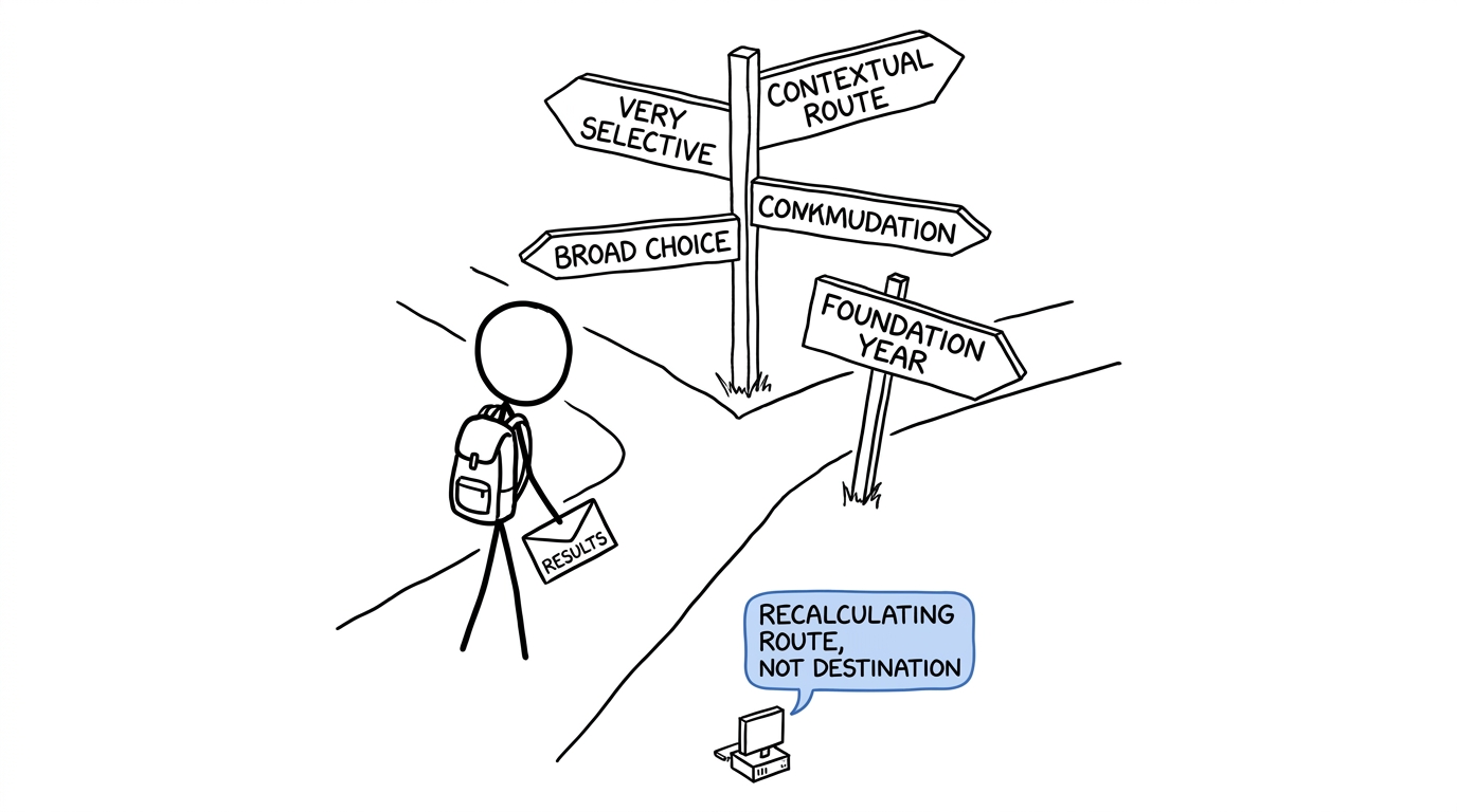 A student discovering that a grade changes the route rather than the destination