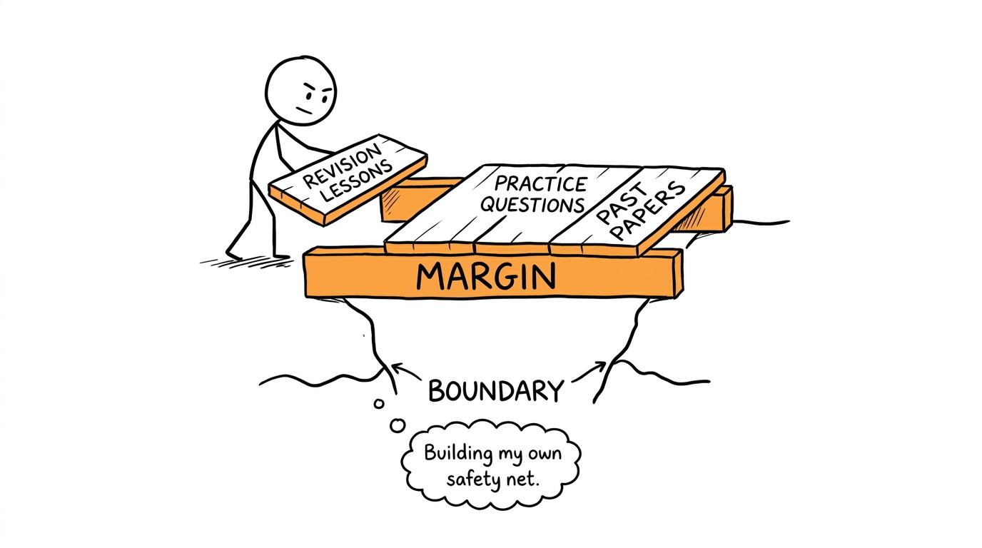 A student builds a revision bridge safely above a wobbling grade boundary