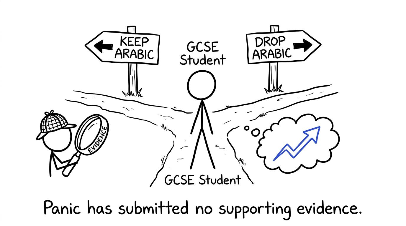 A student weighs evidence rather than listening to panic at a GCSE crossroads