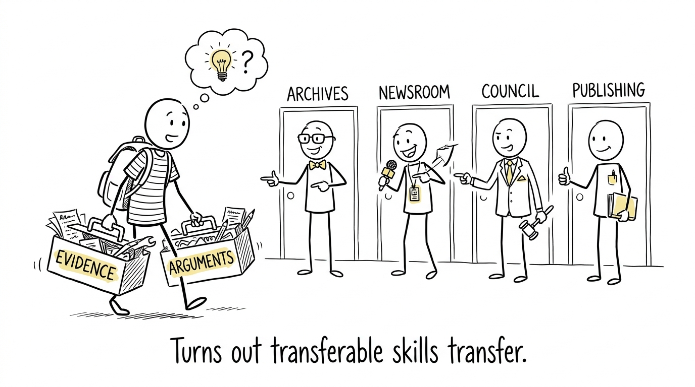 Transferable History skills arrive at several different workplaces