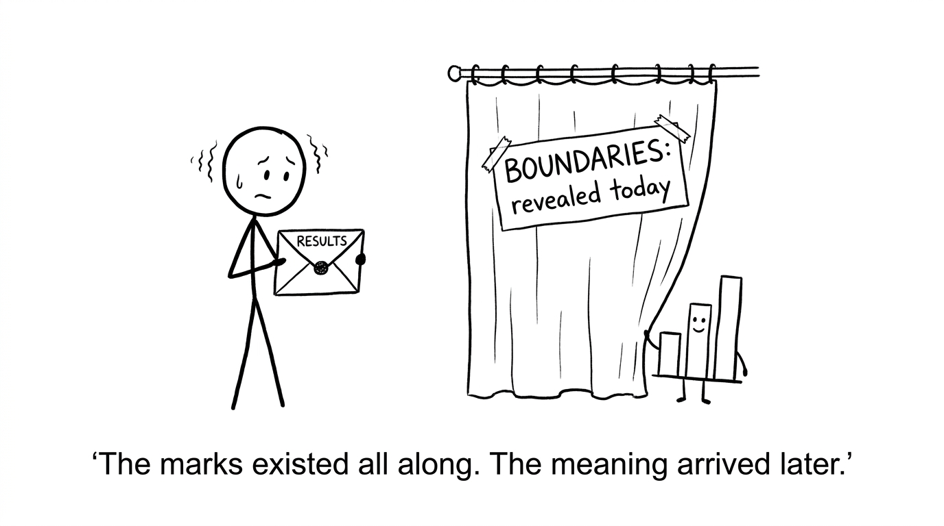 A nervous student discovers that marks gain their meaning on results day