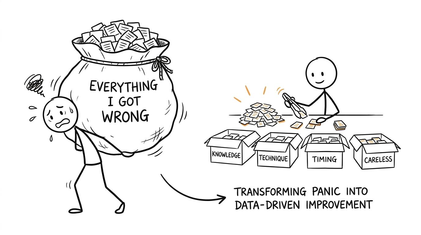 A large sack of mistakes becomes four manageable boxes