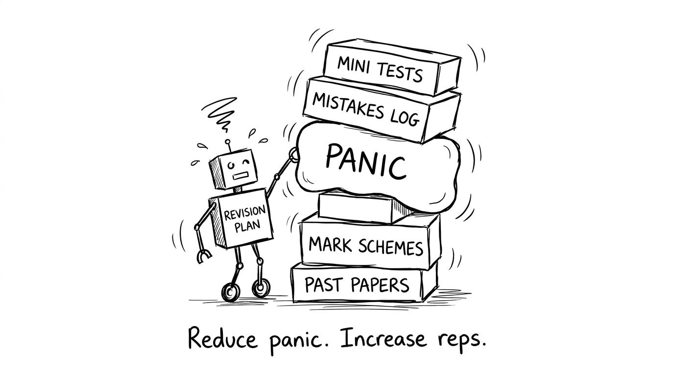 Revision plan robot stacking blocks of practice