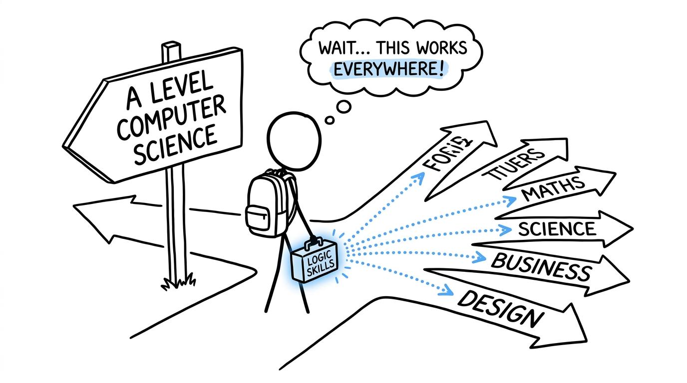 A student discovers that a toolbox of logic skills works on several future paths