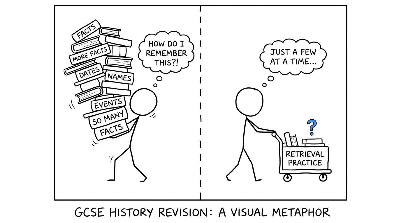 One student carries every fact while another lets retrieval practice do the heavy lifting
