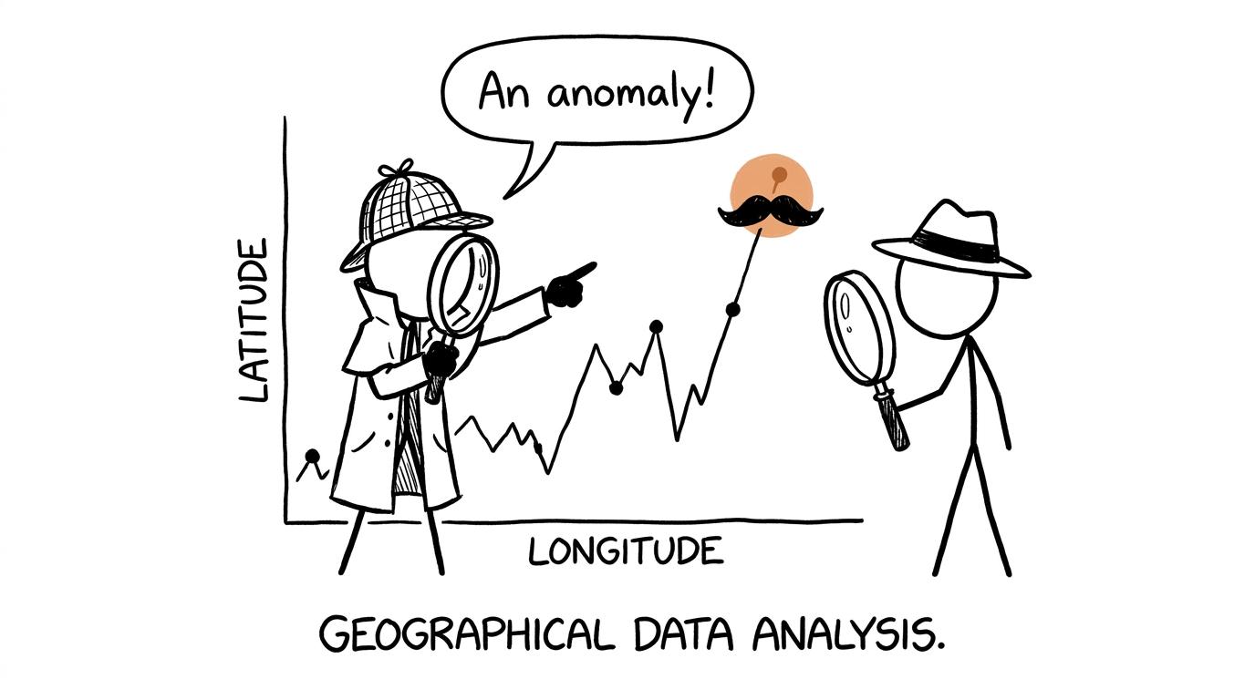 Geographical data detectives discover an anomaly wearing a disguise