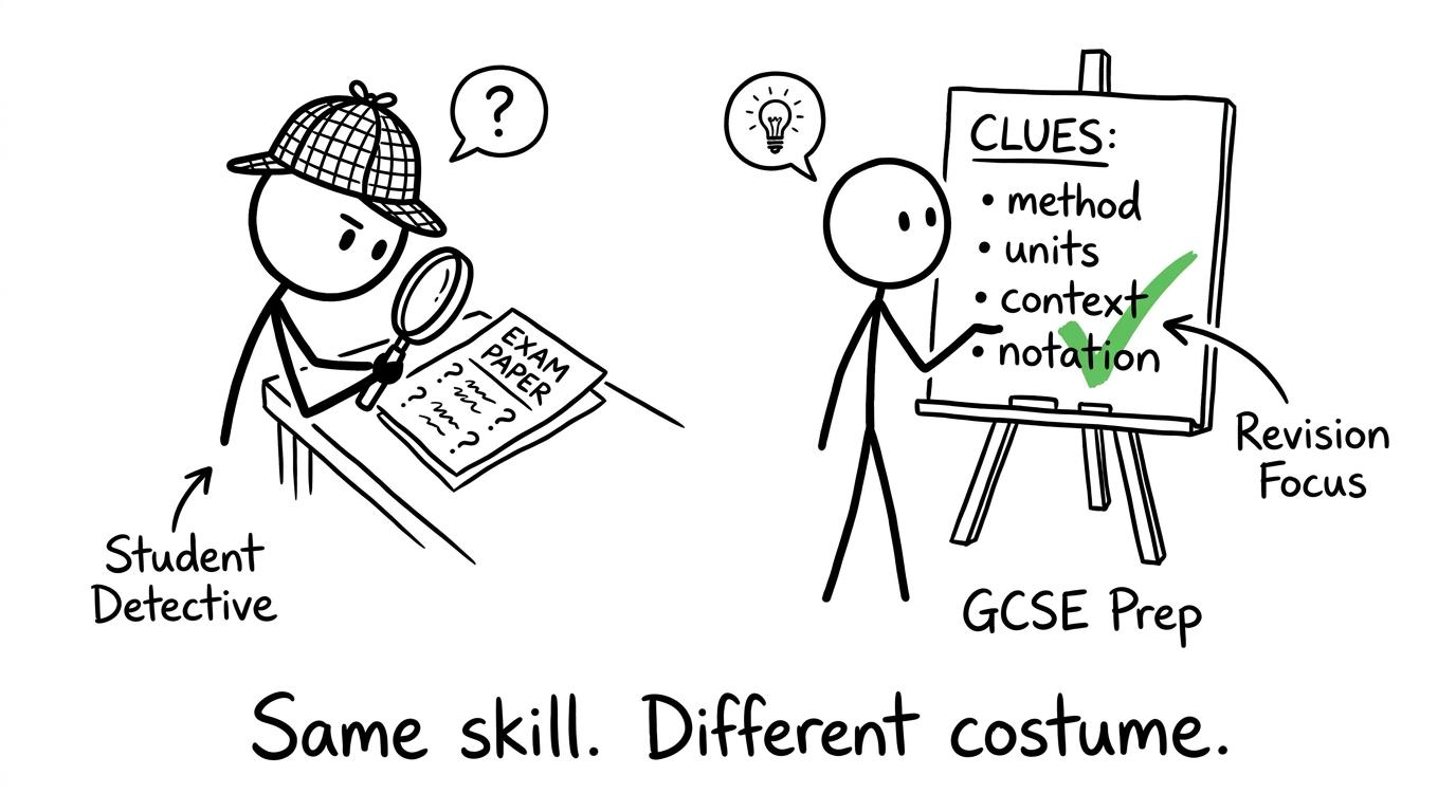 A student detective identifies method, units, context and notation