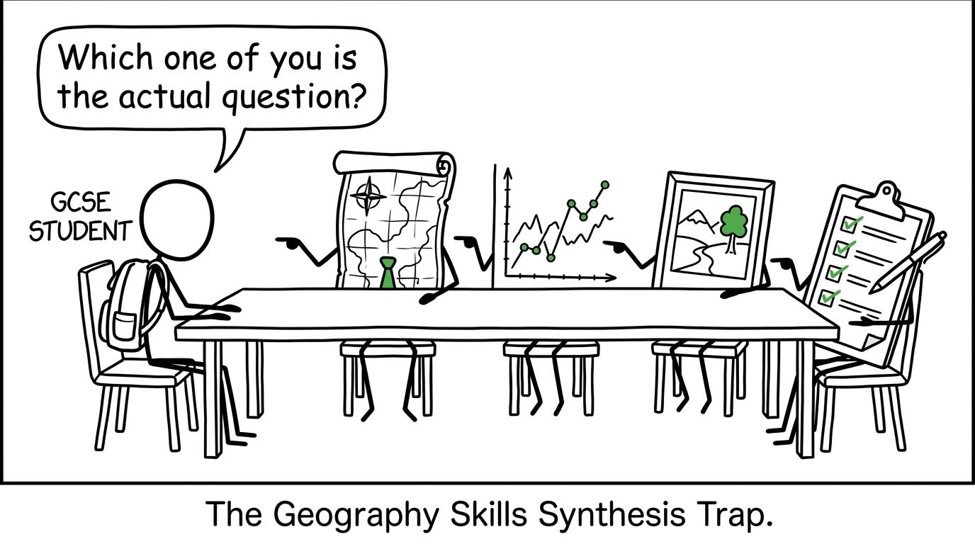 A map, graph, photograph and clipboard debate which is the real question