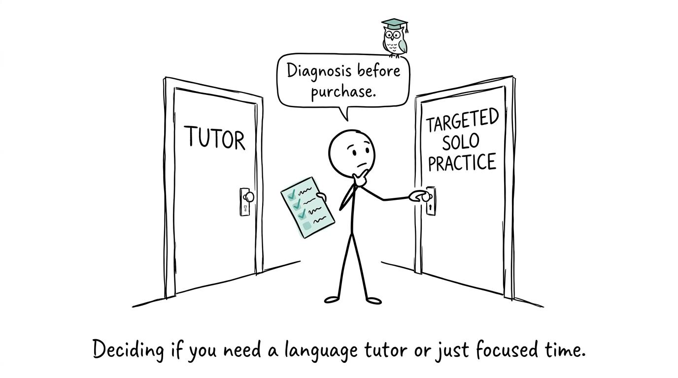 A student calmly chooses between tutoring and targeted independent practice